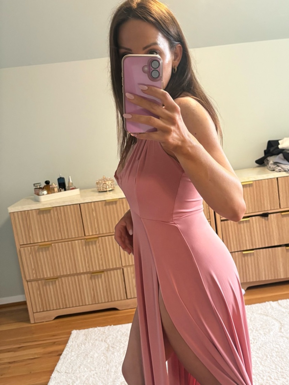 Fashion Nova Rose Plunge Maxi Dress with High Slits - Picture 2 of 6